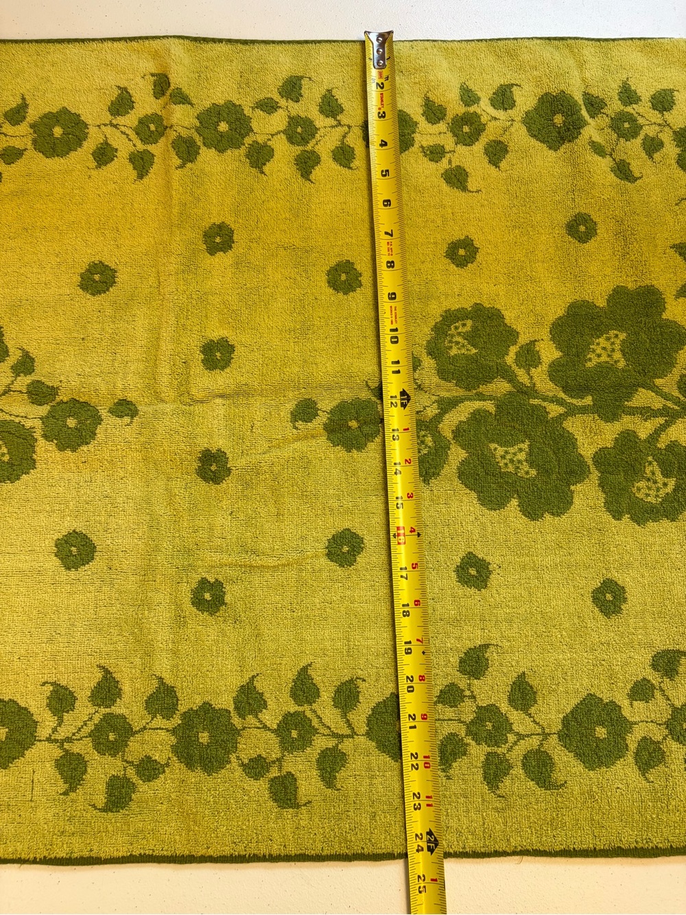 Vintage Mid Century Green Bath Towel Set Fringe Cannon Retro Mod Decor 1970s - Picture 8 of 10